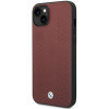 BMW BMHCP14S22RFGR Leather Diamond Pattern kova suojakuori puhelimelle iPhone 14 6,1", viininpunainen