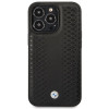 BMW BMHCP14L22RFGK Leather Diamond Pattern kova suojakuori puhelimelle iPhone 14 Pro 6,1", musta