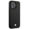 BMW BMHCP14L22RFGK Leather Diamond Pattern kova suojakuori puhelimelle iPhone 14 Pro 6,1", musta