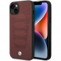 BMW BMHCP14S22RPSR suojakuori iPhone 14, viininpunainen, Leather Seats Pattern