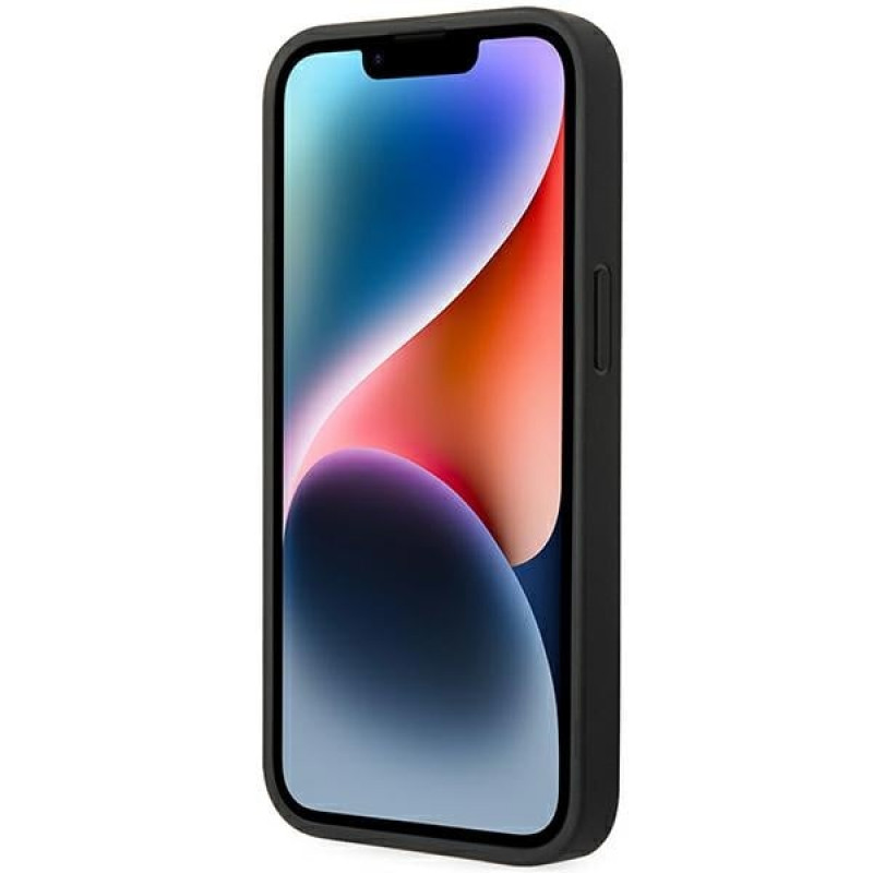 BMW BMHCP14M22NBCK suojakuori iPhone 14 Plus, musta, Leather Carbon
