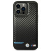 BMW BMHCP14L22NBCK suojakuori iPhone 14 Pro, musta, Leather Carbon
