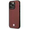 BMW BMHMP14L22RFGR Leather Diamond Pattern MagSafe suojakuori Apple iPhone 14 Pro 6,1″, viininpunainen