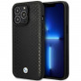 BMW BMHMP14L22RFGK Leather Diamond Pattern MagSafe suojakuori Apple iPhone 14 Pro 6,1″, musta