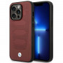 BMW BMHMP14L22RPSR Leather Seats Pattern MagSafe suojakuori Apple iPhone 14 Pro 6,1″, viininpunainen