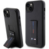 BMW BMHCP14M22GSLK Grip Stand Hot Stamp kova suojakuori, sopii malliin Apple iPhone 14 Plus / 15 Plus, musta