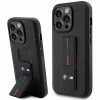 BMW BMHCP14L22GSLK Grip Stand Hot Stamp kova suojakuori, sopii malliin Apple iPhone 14 Pro, musta