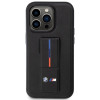 BMW BMHCP14L22GSLK Grip Stand Hot Stamp kova suojakuori, sopii malliin Apple iPhone 14 Pro, musta