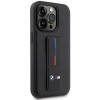 BMW BMHCP14L22GSLK Grip Stand Hot Stamp kova suojakuori, sopii malliin Apple iPhone 14 Pro, musta