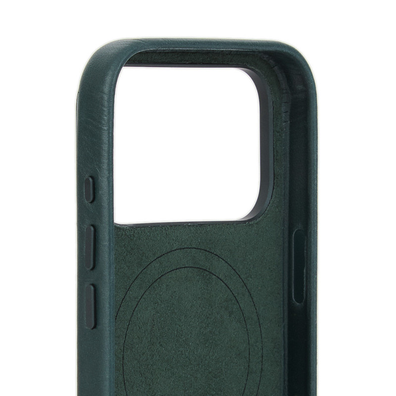Mujjo Troubadour nahkakuori Apple iPhone 18 Pro / 17 Pro, MagSafe, obsidiaaninvihreä