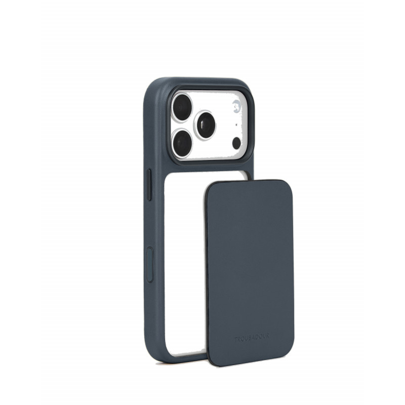 Mujjo Troubadour Modular nahkakuori Apple iPhone 18 Pro / 17 Pro, MagSafe, basaltti