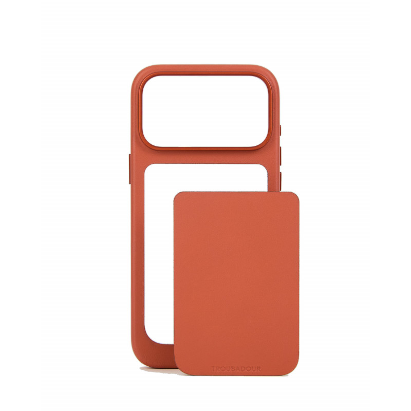 Mujjo Troubadour Modular Leather Case nahkakotelo Apple iPhone 18 Pro Max / 17 Pro Max -puhelimille, MagSafe, terrakotta