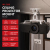 Maclean MC-200 W projektorin kattokiinnike, teräs, 54–320 mm, enintään 13,5 kg, valkoinen