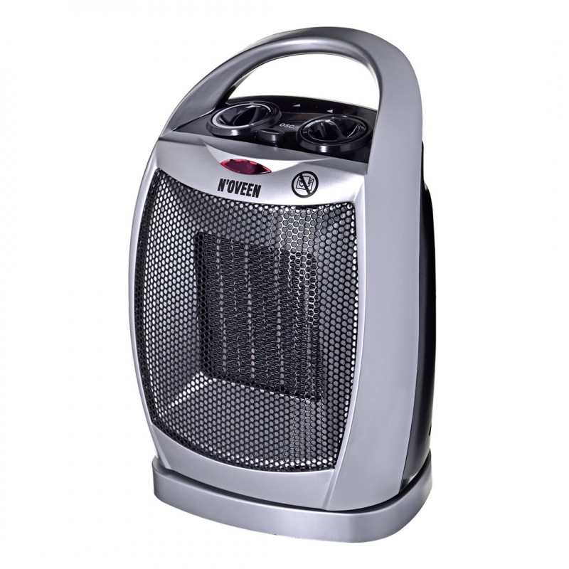 Noveen PTC09 keraaminen tuulettimella varustettu lämmitin, 1500 W, harmaa