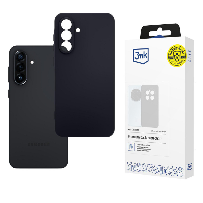 3MK Matt Case Pro Samsung Galaxy A36 5G kotelo, musta