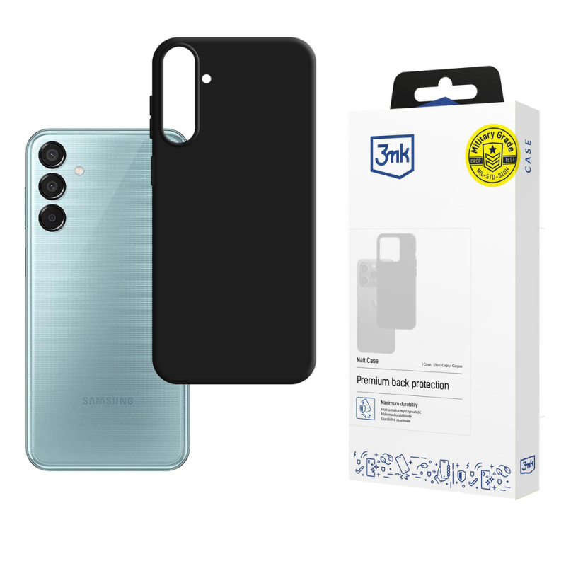 3MK Matt Case suojakuori Samsung Galaxy M16 5G -puhelimelle, musta