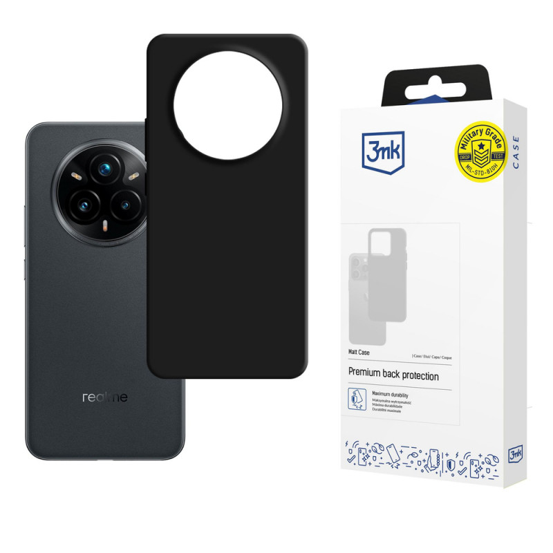 3MK Matt Case puhelimen suojakuori Realme 14 Pro+, musta