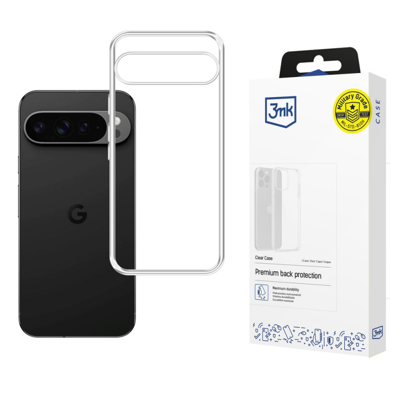 3MK Clear Case suojakuori Google Pixel 10 Pro XL -puhelimelle, läpinäkyvä