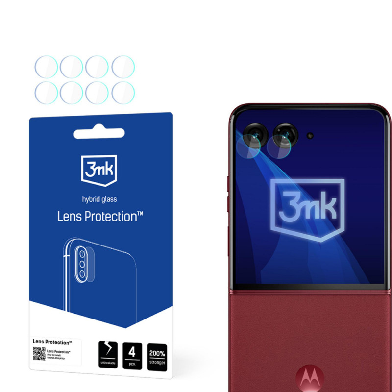 3MK Lens Protection hybridilasinen kameran linssinsuoja Motorola Razr 60 Ultra -puhelimelle (4 kpl)