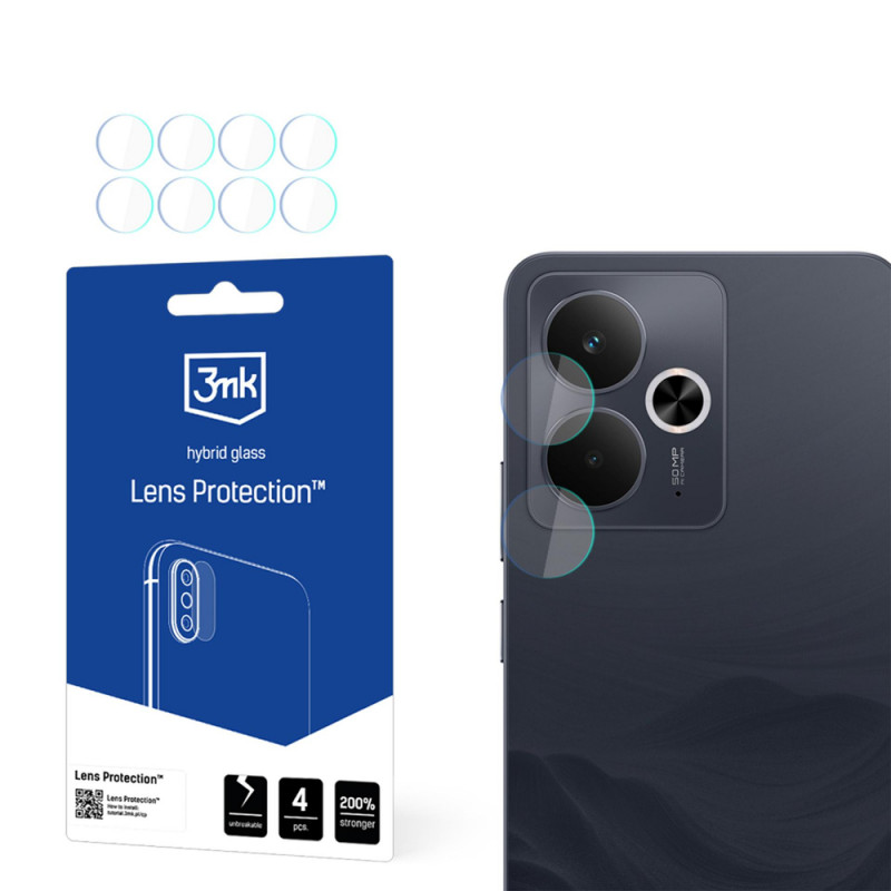 3MK Lens Protection hybridilasi kameran linssille Realme 14 5G / 14T 5G (4 kpl)