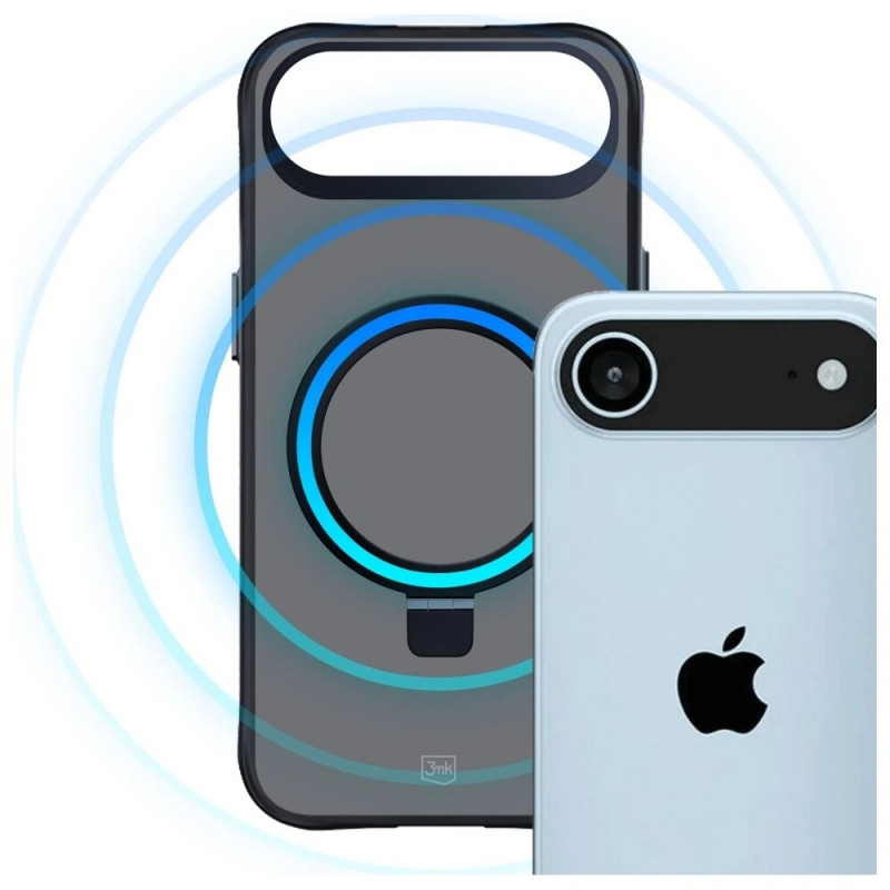 3mk Smoke Case Mag&Stand kuori Apple iPhone Airille, musta