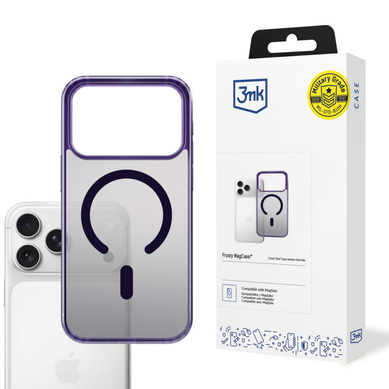 3mk Frosty MagCase -suojakuori Apple iPhone 17 Pro Max, violetti