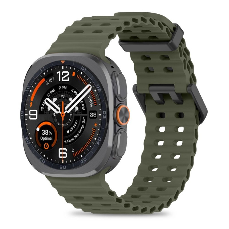 Tech-Protect Iconband Pro -ranneke Samsung Galaxy Watch Ultra 1 / 2 (2024-2026) -kelloon, 47 mm, sotilaanvihreä