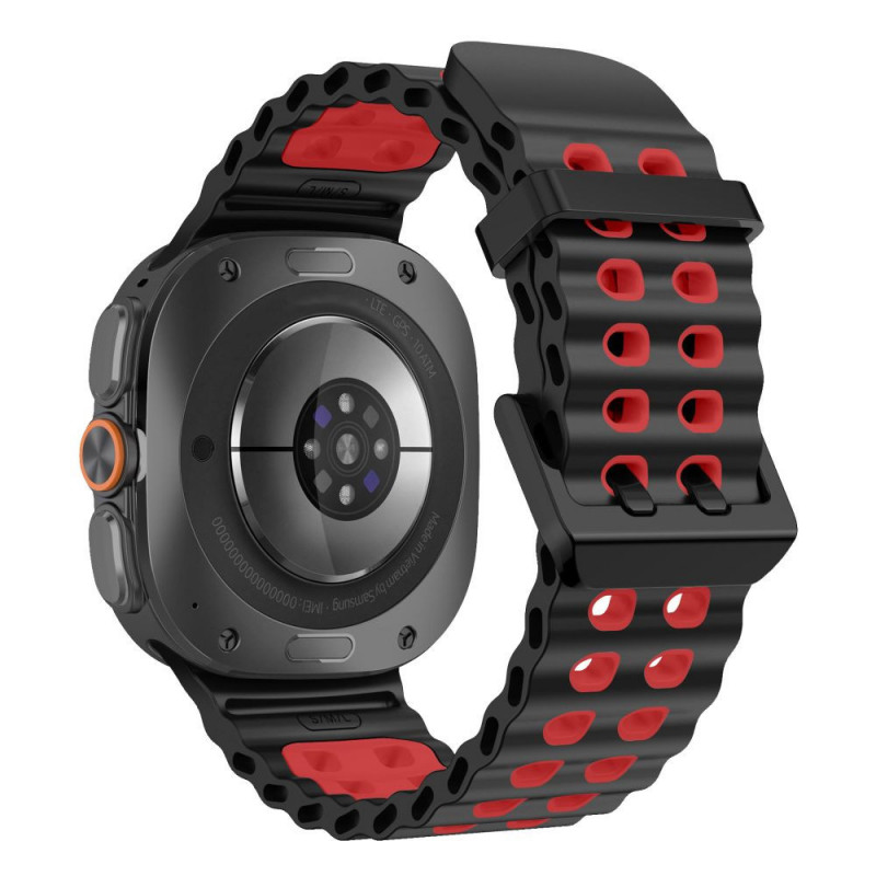 Tech-Protect Iconband Pro -ranneke Samsung Galaxy Watch Ultra 1 / 2 (2024-2026) -kelloon, 47 mm, musta/punainen