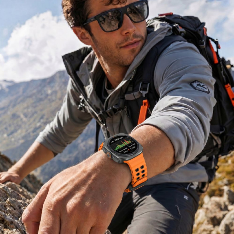 Tech-Protect Iconband Pro -ranneke Samsung Galaxy Watch Ultra 1 / 2 (2024-2026) -kelloon, 47 mm, oranssi/musta