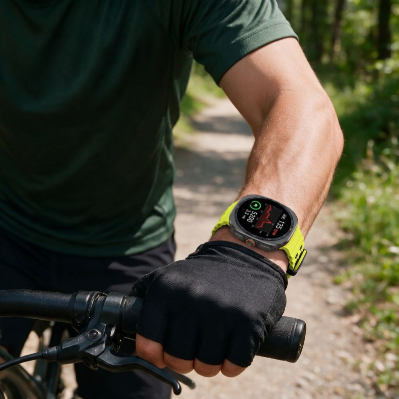 Tech-Protect Iconband Pro -ranneke Samsung Galaxy Watch Ultra 1 / 2 (2024-2026) -kelloon, 47 mm, limetinvihreä/musta