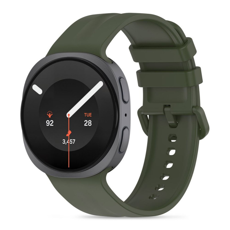 Tech-Protect Silicone Evo -ranneke Samsung Galaxy Watch 8 / 9 / Classic (40 / 44 / 46 mm) -kelloon, sotilaanvihreä