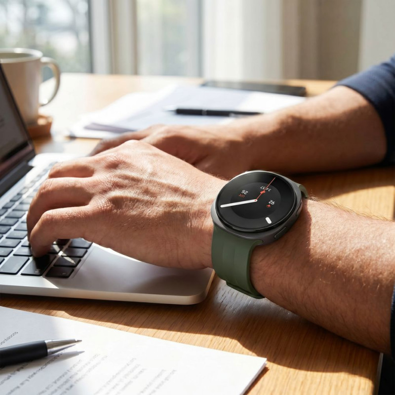 Tech-Protect Silicone Evo -ranneke Samsung Galaxy Watch 8 / 9 / Classic (40 / 44 / 46 mm) -kelloon, sotilaanvihreä