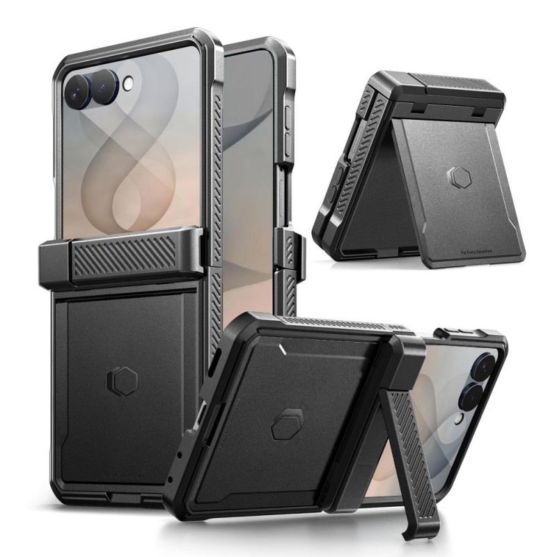 Tech-Protect Kevlar Pro -suojakuori Samsung Galaxy Z Flip 8 -puhelimelle, musta