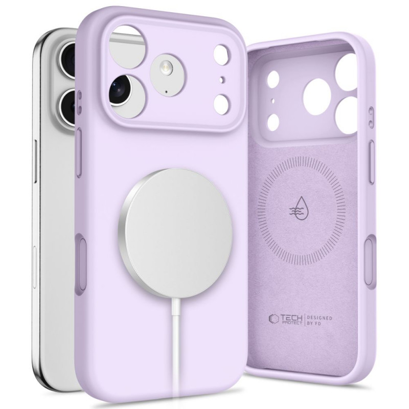 Tech-Protect Silicone MagSafe -suojakuori Apple iPhone 17 Pro -puhelimelle, mauve, THP4521