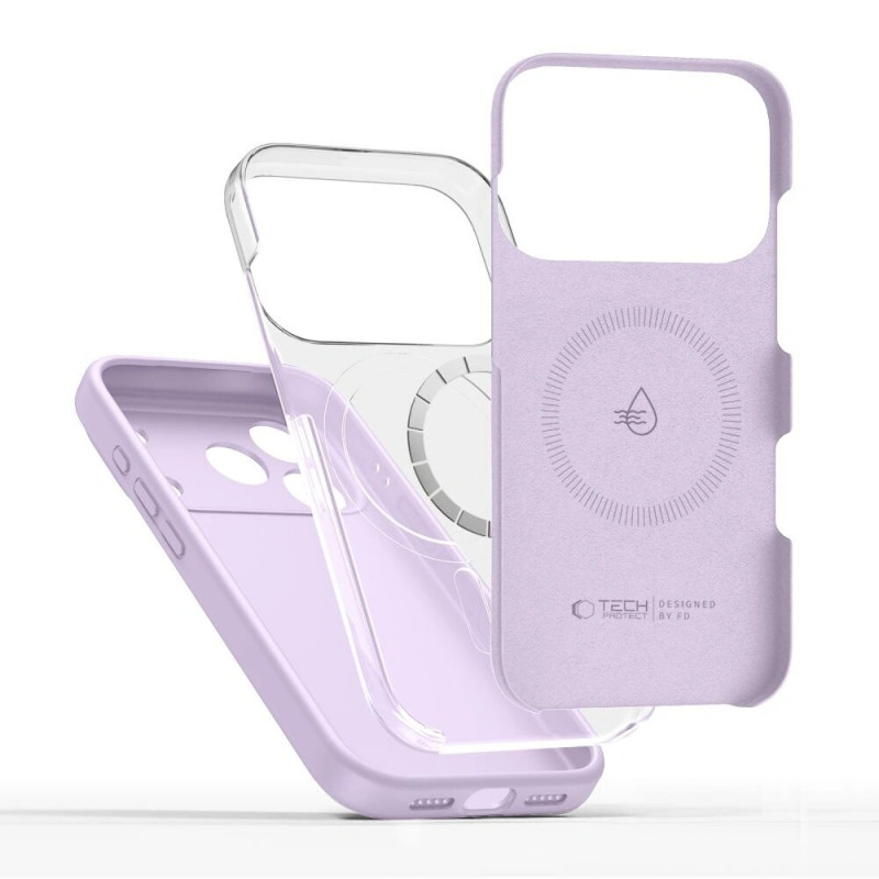 Tech-Protect Silicone MagSafe -suojakuori Apple iPhone 17 Pro -puhelimelle, mauve, THP4521