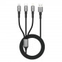 Tech-Protect UltraBoost DNA 3-in-1-kaapeli USB-A - Lightning / USB-C / Micro-USB, 3 A, 120 cm, rautaharmaa