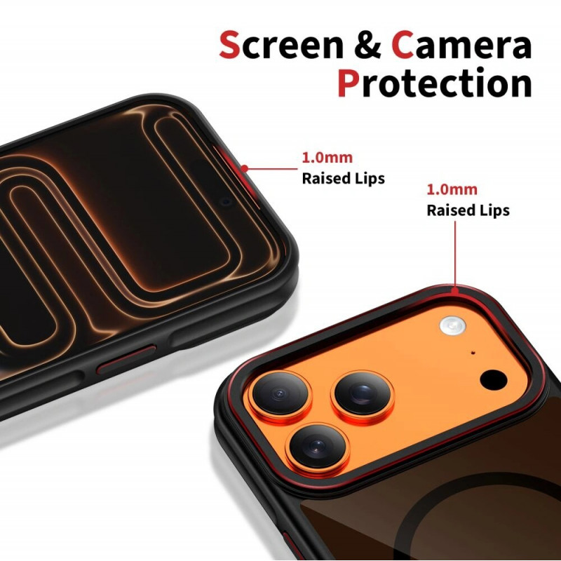 Tech-Protect MagHybrid MagSafe -kotelo Apple iPhone 17 Pro Max, musta/punainen