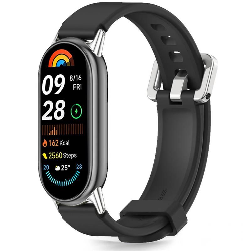 Tech-Protect IconBand Classic -ranneke Xiaomi Smart Band 8 / 9 / 10 / NFC -laitteelle, musta
