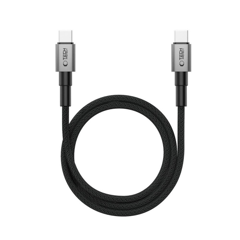 Tech-Protect Ultraboost DNA MagTwist USB-C-kaapeli PD 100W / 5A, 100 cm, rautaharmaa