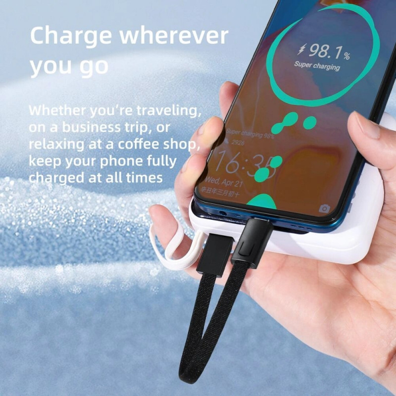 Tech-Protect Ultraboost DNA USB-C / USB-C -avaimenperäkaapeli PD 60W / 3A, 17 cm, rautaharmaa