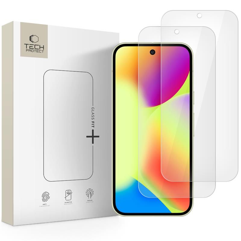 Tech-Protect Glass Fit+ karkaistu lasi Google Pixel 9 / 9 Pro / 10 / 10 Pro / 11 / 11 Pro -puhelimille, läpinäkyvä (2 kpl)