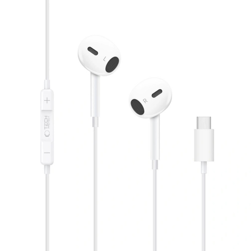 Tech-Protect Ultraboost Core G2 USB-C nappikuulokkeet, valkoiset