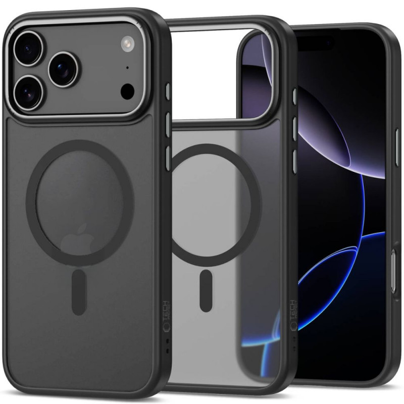 Tech-Protect CamEdge MagSafe -suojakuori Apple iPhone 17 Pro:lle, mattamusta/tumma metalli