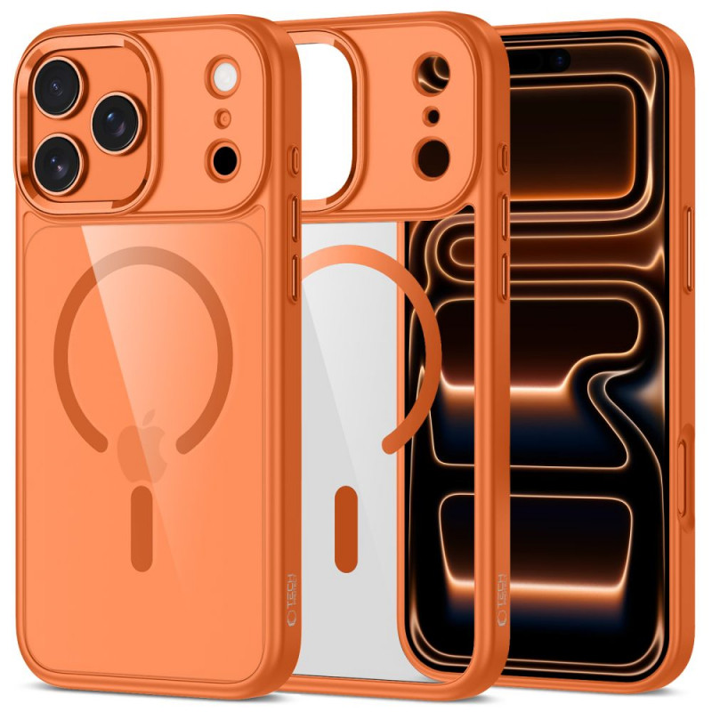 Tech-Protect MagMat MagSafe -kotelo Apple iPhone 17 Pro Max -puhelimelle, kosminen oranssi/kirkas