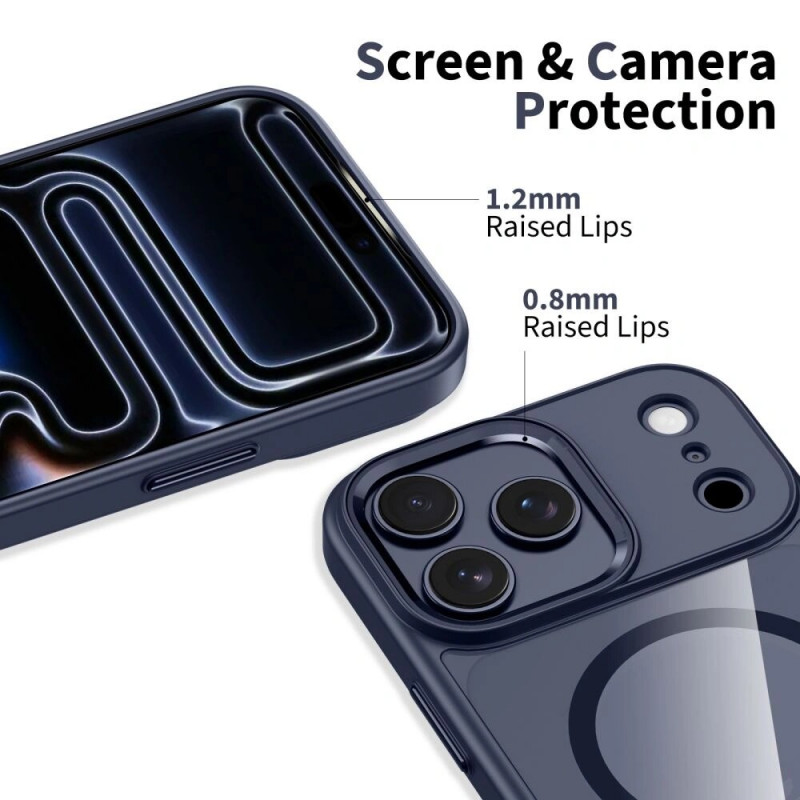 Tech-Protect MagMat MagSafe -kotelo Apple iPhone 17 Pro Max -puhelimelle, syvänsininen/kirkas