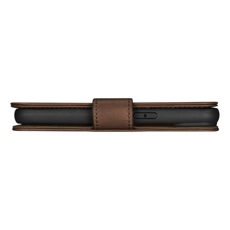 iCarer Oil Wax Wallet Case 2in1 nahkainen läppäkotelo iPhone 14 Plus -puhelimelle, Anti-RFID, ruskea (WMI14220723-BN)