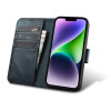 iCarer Oil Wax Wallet Case 2in1 nahkainen läppäkotelo iPhone 14 Plus -puhelimelle, Anti-RFID, sininen (WMI14220723-BU)