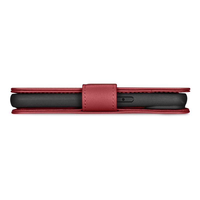 iCarer Wallet Case 2in1 nahkainen läppäkotelo iPhone 14 Plus -puhelimelle, Anti-RFID, punainen (WMI14220727-RD)