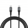 Dudao L3CC USB-C – USB-C -kaapeli, 60 W, 1,2 m, punottu, musta