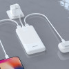Dudao K10 10000 mAh varavirtalähde, 2 x USB-A, 2,4 A, valkoinen